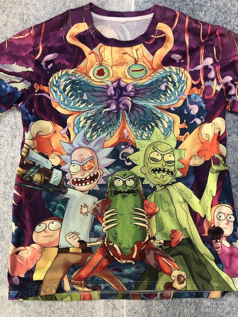 Rick and Morty Graphic Short Sleeve Tee - Purple Multicolor
